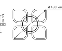 Люстра светодиодная "AZALIA" RGB 40W+10W 4R-RC-480x80-RC-WHITE/WHITE сн/пр