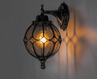 Светильник садово-парковый  60W 230V E27 IP44 черное золото, на стену вверх PL3801