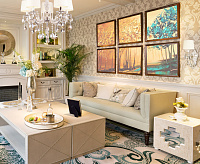 Люстра металл 10098/5 серебро/тонированный хрусталь