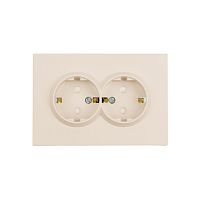 Эмили Розетка 2-местная с/з с защитной шторкой, кашемир, RST16-5114-08