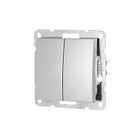 LK60 Переключатель2-кл на 2 направления серебристый металлик 861303