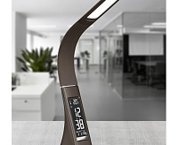 Настольная лампа TL-219BR димм c часами и термометром темный шоколад