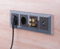 Веркель Розетка TV оконечная (черный матовый) WL08-TV/W1183008