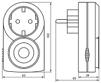 Розетка с таймером (суточная) 3500W/16A 230V TM50