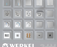 Веркель Выключатель 2-кл (серебряный) WL06-SW-2G