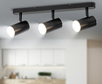 Светильник настенно-потолочный под лампу 3*GU10 черный хром OL35-3 BK