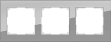 Веркель Рамка на 3 поста (серый/стекло) WL01-Frame-03/W0031115