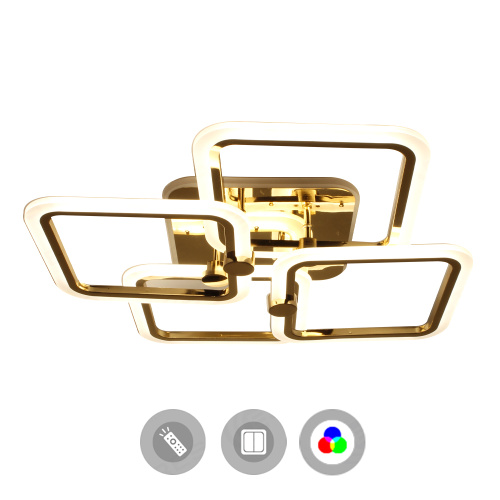 Люстра светодиодная "LIKE RGB" 100W 4Q-560/120-RC-GOLD/OPAL-220-IP20 сн/пр