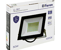 Прожектор светодиодный&nbsp;&nbsp;50W 4000K IP65 черный LL-921