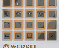 Веркель Выключатель 2-кл (серо-коричневый) WL07-SW-2G/W1120007