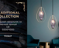 Подвесной светильник TR3627 GD/SM G9 40W золото/дымчатый