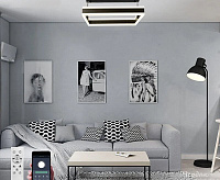 Люстра светодиодная "STELLA" 100W S-APP-500x500x1200-BLACK/WHITE-220-IP20