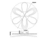 Люстра светодиодная "LOLITA" 80W 6F-RC-500x100-WHITE/WHITE-220-IP20 с ПДУ