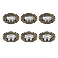 Светильник встраиваемый GU5.3 MR16 DL10 античное золото сн/пр