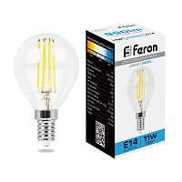 Лампа светодиодная FILAMENT 11W E14 6400K LB-511 шар (Feron)