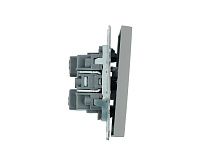 Эмили Выключатель 1кл самовозвратный платиново-серый RSW10-5112-10