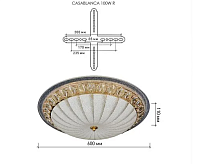 Накладной светильник "CASABLANCA" GOLD 100W R-600-WHITE-220-IP20