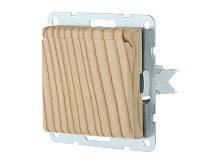 LK60 Розетка 1-ая с/з со шторками и крышкой сосна 863425-1