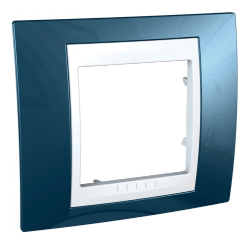 Рамка 1М UNICA голуб./бел. MGU6.002.854 сн/пр