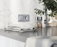 Веркель Рамка на 2 поста (Stark серебро матовое) W0021865