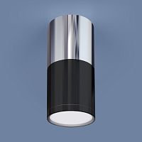 Накладной светодиодный светильник DLR028 6W 4200К черный матовый/хром сн/пр