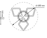 Люстра светодиодная "AZALIA" RGB 30W+10W 3R-RC-480x70-WHITE/WHITE сн/пр