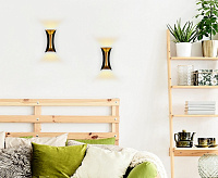 Бра FW193 BK/GD/S LED 4200K 10W черный/золото/песок