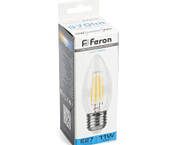 Лампа светодиодная FILAMENT 11W E27 6400K LB-713 свеча (Feron)