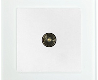 Катрин Розетка TV + рамка стекло белый GLS00-7008-01 сн/пр