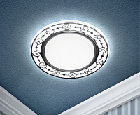 Светильник встраиваемый с подсветкой GX53 белый/черный DK LD28 WH/BK