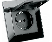 Катрин Розетка 1-ая с/з со шторками и крышкой в сборе черный GLS16-7012-05 сн/пр