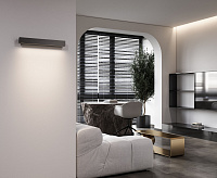 Настенный светодиодный светильник MRL 1127 LINE LED чёрный IP20