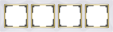 Веркель Рамка на 4 поста (Shabb белый/золото) WL03-Frame-04-white-GD/W0041933