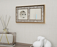 Веркель Рамка на 2 поста (золото/белый) W0021429