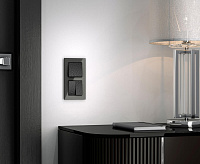 Веркель Выключатель 1-кл (черный матовый) W1210008 Hammer