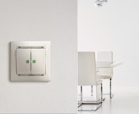 Valena Выключатель 2-кл с подсветкой бел 774428 сн/пр