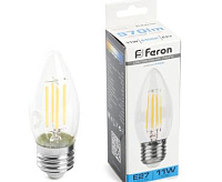 Лампа светодиодная FILAMENT 11W E27 6400K LB-713 свеча (Feron)