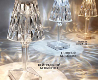 Настольная лампа CRYSTAL 3W R-ON/OFF-115x255-CLEAR/WHITE-DC5V/1A-IP20