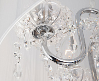 Люстра подвесная с абажуром и хрусталем 2045/5 хром/белый