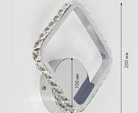 Бра on/off "PRINCE" 10W S-285/295/55-CHROME/CRYSTAL-220-IP20 сн/пр