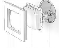 Веркель Розетка 1-ая влаг с/з с защ крышкой и шторками (серебряный рифленый) WL09-SKGSC-01-IP44 сн/пр