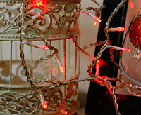 Гирлянда 40LED красный 3.6W с контроллером IP20 шнур 1,4м 0,5мм CL03 26774 сн/пр