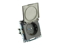 Катрин Розетка 1-ая с/з с крышкой графит GLS16-7112-06