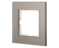 LK80 Рамка на 1 пост натуральное стекло серо-коричневый 844119-1