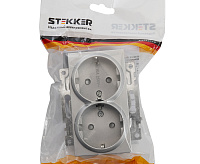 Катрин Розетка 2-ая с/з со шторками серебро GLS16-7114-03