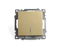 Катрин Выключатель 1-кл с подсветкой золото GLS10-7101-08