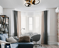 Люстра светодиодная "SONNE"downlight 80W 4R-APP-582x115-BLACK/WOOD/WHITE-220-IP20