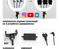 Светильник напольный TL-603B, диммируемый черный 603В-36W