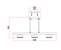 Люстра "LAMPADA" 3xGX53 600x80x290-BLACK -IP20