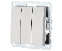 LK60 Выключатель 3-кл серебристый металик862103-1